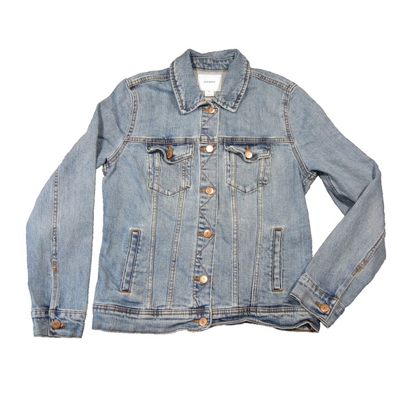 Old Navy Jackets & Blazers - Old Navy Denim Jacket Women M Light Wash Button Up 90s Distressed Grunge Trucker